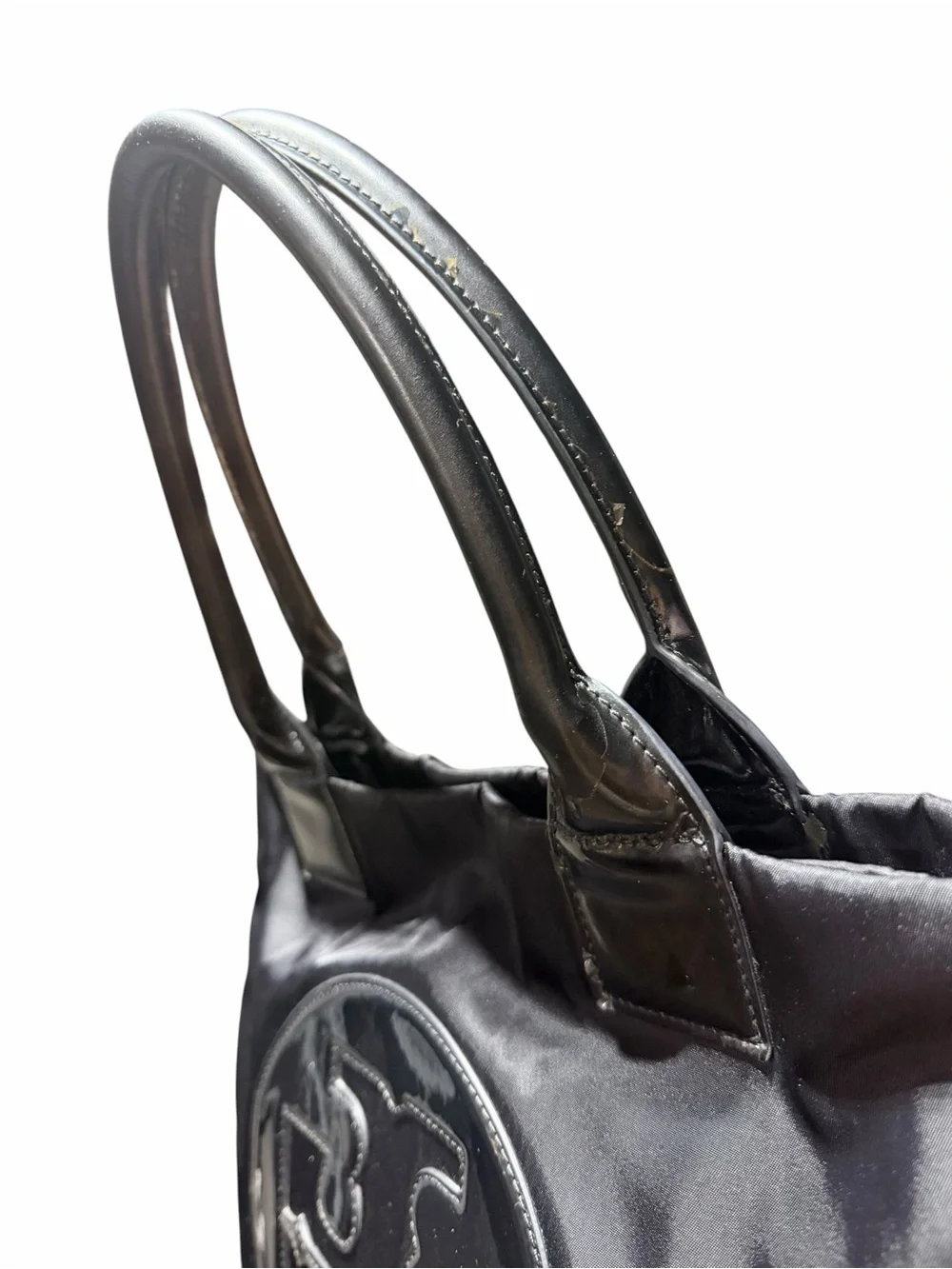Tory Burch Large Ella Tote in Black Nylon